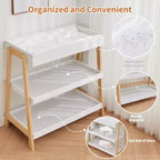 Modern Portable Baby Changing Station  Compact Diaper Changing Table with Waterproof Pad & 2 Storage Shelves for Newborns & Infants.