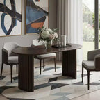 67 Walnut Solid Wood Double Pedestal Base Oval Dining Table