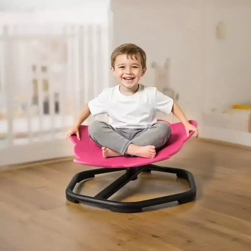 Kids Swivel Chair, 220 lbs Capacity, Elephant Shape Sensory Spinning Chair with Non-Slip Metal Base, Toddler Sit & Spin Seat, Red