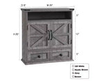 Farmhouse 24 Bathroom Wall Cabinet with Drawer, Double Barn Doors, Adjustable Shelf, White Medicine Cabinet Storage for Bathroom Kitchen Living Room