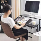 Height-Adjustable Standing Desk with Wheels, Mobile Sit-Stand Laptop Table with Tilting Top