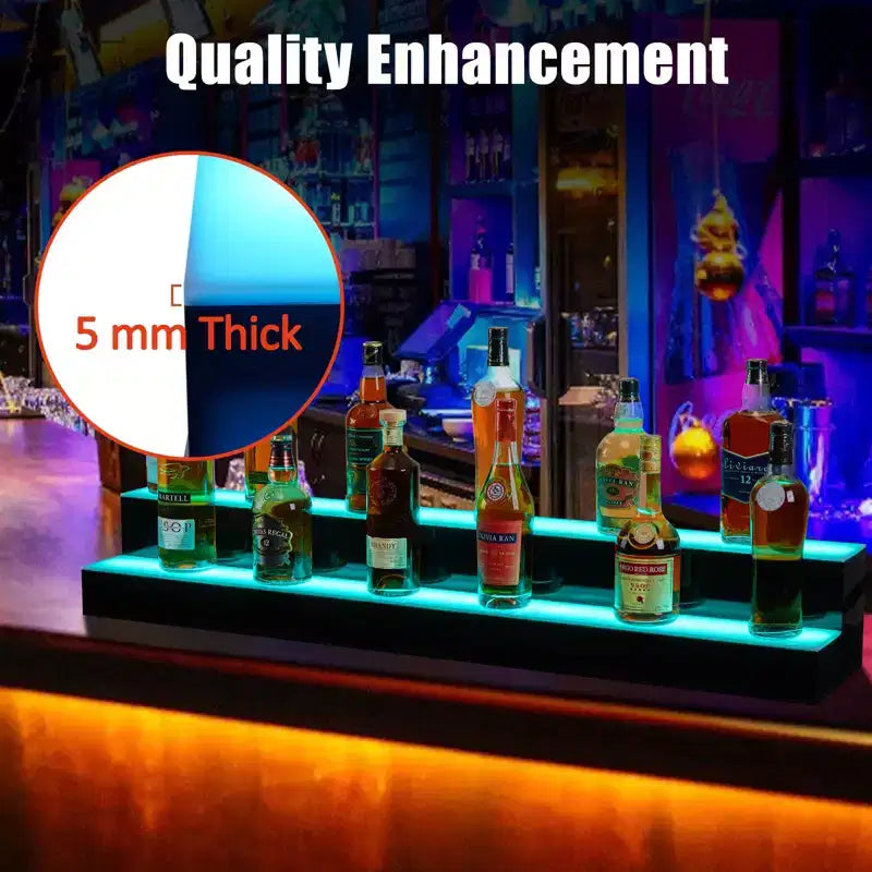 LED Display Shelf, Bar Shelves with Remote and App Control for Restaurants, Party, Black